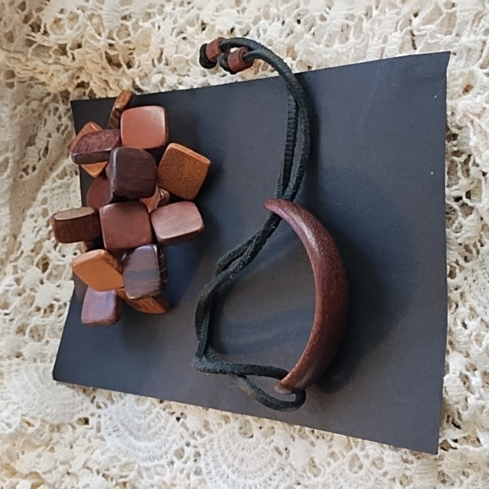 Two wooden bracelets